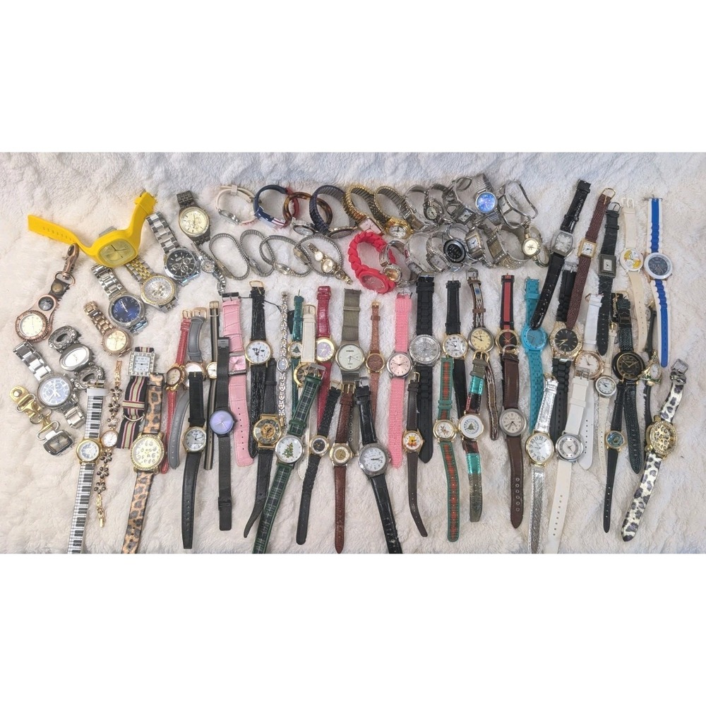 80pc Women's Watch Lot Mixed Brands Fashion Quartz Bangle Cuff Untested